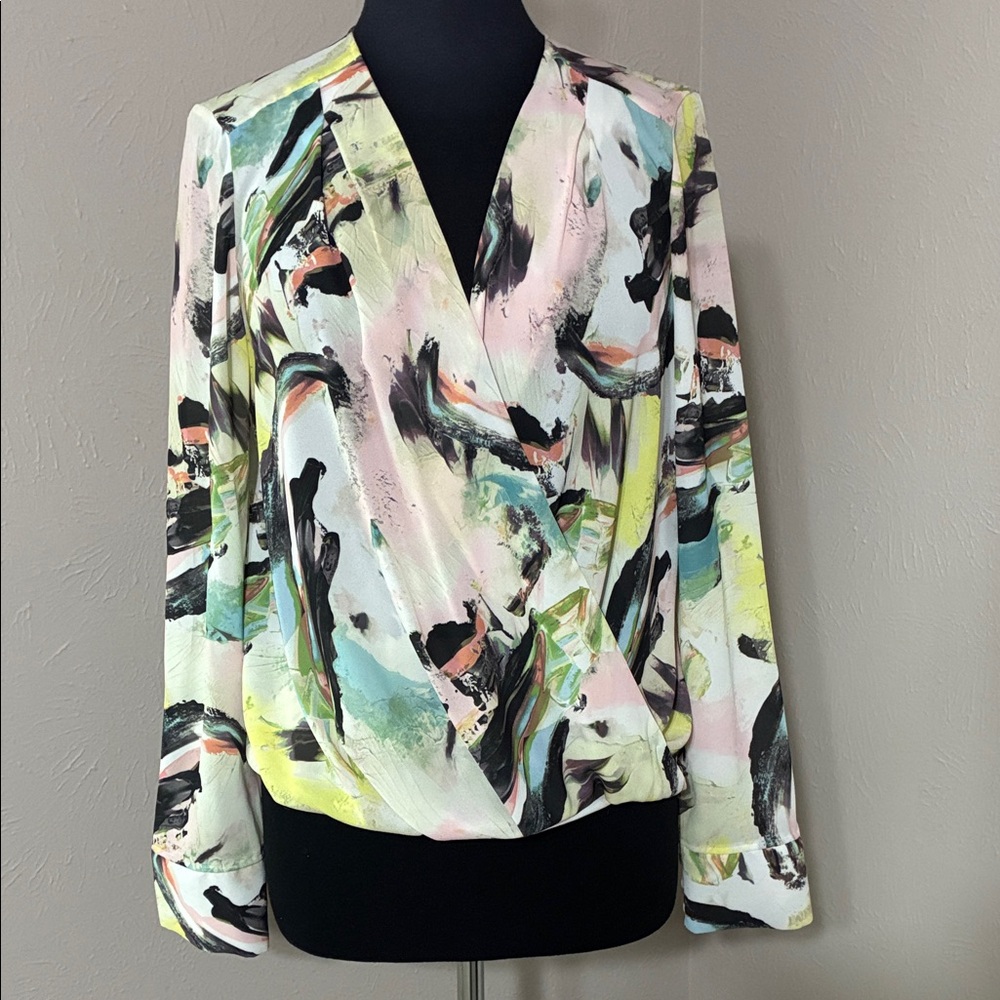 Halogen Multicolor Abstract Blouse